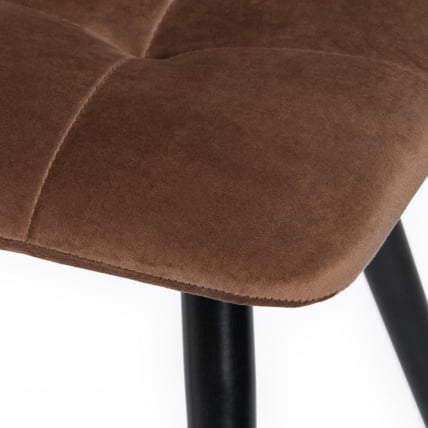 Стул CХИЛЛЙ (мод. 7095-1) ткань/металл, 45кс53х88 см, высота до сиденья 50 см, коричневый баркхат 12/черный / CHILLY (mod. 45x53х88 barkhat_7