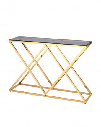 Консоль ИНСИГНИЯ 115*30 Золото стекло смоке / smoke_0