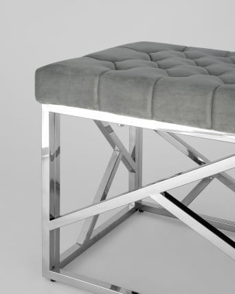 Банкетка АРТ ДЕКО велюр Серый_4