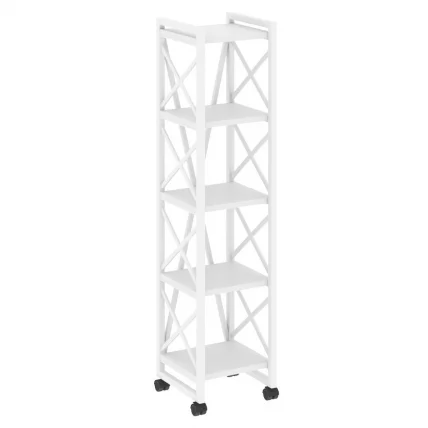 Стеллаж на колесных опорах - 5 полок ЛОФТ ВР.Л-МСТ.К-5.4 Металл белый Белый Бриллиант / LOFT VR.L-MST.K-5.4_0
