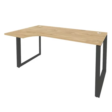 Стол эргономичный левый на О-образном м/к ОНИКС О.МО-СА-1Л Тиквуд Светлый/Антрацит / ONIX O.MO-SA-1L_0