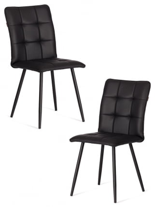 Стул обеденный Бари (2 шт. в упаковке) ЛТ, экокожа , черная, 41х55х89 см / Bari LT,_0