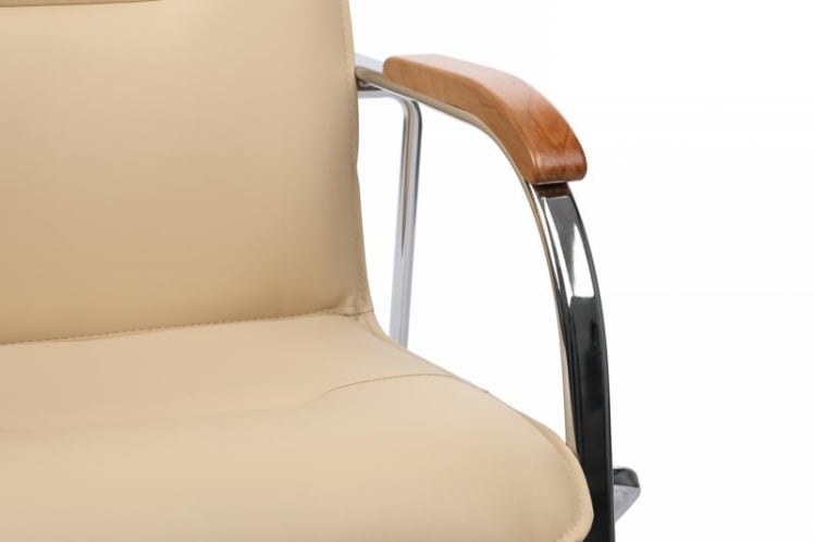 Стул Самба с деревянными подлокотниками СМБ-02Х Хром гальв. Бежевый / SMB-02H_8