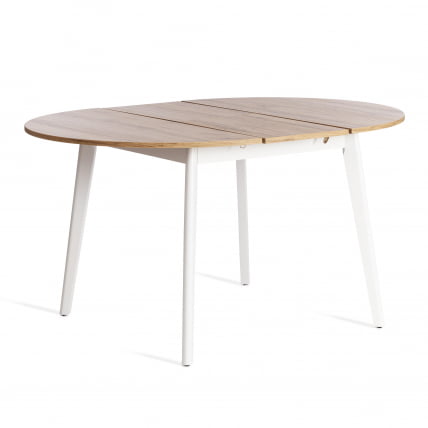 Стол обеденный СВЕЛТО ЛДСП, опора-массив березы, 105 х 105 (140) х 74.5 см, Дуб Вотан/белый / SVELTO_3