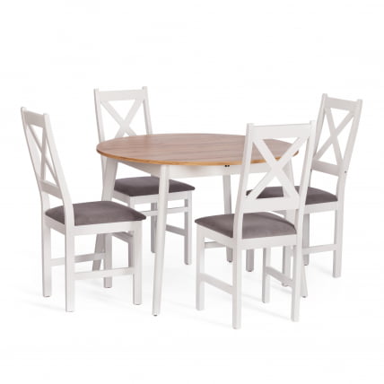 Стул CРОССМАН (комплект) НЕВ, Многослойный березовый шпон, 41х40х100 см, вхите/велюр темно-серый / CROSSMAN NEW, white/велюр_5