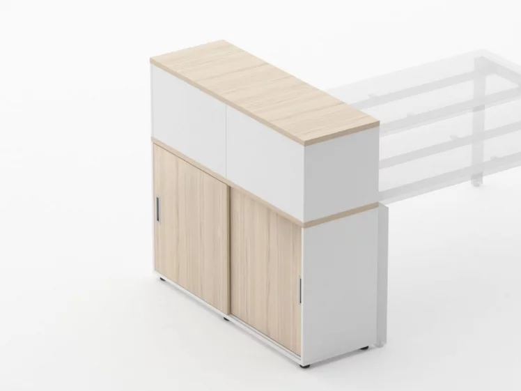 Тумба комбинированная высокая для рабочего модуля Дека 9.04.125 Туя/Белый / Deka_4
