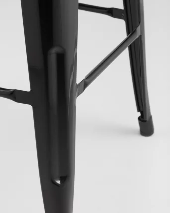 Стул полубарный Толикс Воод со спинкой Черный / Tolix Wood_8