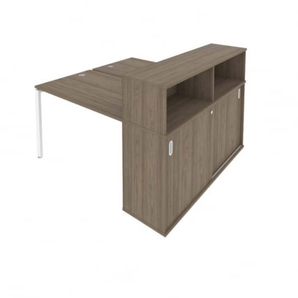 Рабочая станция с опорным шкафом-купе Метал Сйстем Б.РС-СШК-2.2 Вяз/Белый / Metal System_0