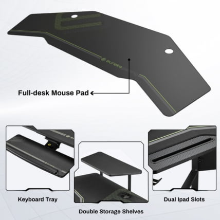 Стол для компьютера (для геймеров) Еурека АЕД-70Б, с подставкой для клавиатуры / Eureka AED-70B,_2