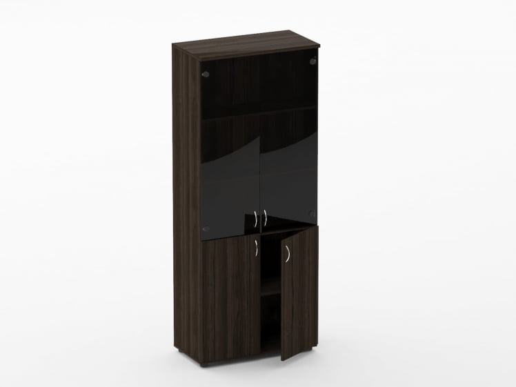 Шкаф высокий со стеклом Твин 16.16.131 Дуб светлый / Twin_1