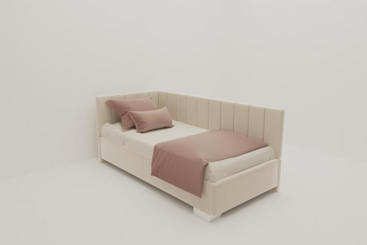 ДЕТСКАЯ МЯГКАЯ ИНТЕРЬЕРНАЯ КРОВАТЬ ТЕРРА С ОРТОПЕДИЧЕСКИМ ОСНОВАНИЕМ (БЕРХОУСЕ) Цвет фасада: Кремовый; Материал фасада: Металл/Велюр; Спальное место: 1200х1900 / (BERHOUSE)_0