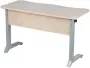 Парта двухместная эргономичная (рост №6) Белая ЛДСП/Серая кромка/Металл Серый_3682502