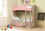 Кровать детская двухъярусная Юниор-7 Ясень шимо светлый/Ярко-розовый_201996