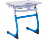 Парта одноместная регулируемая по высоте SMARTY 600х500 с углом наклона столешницы (рост 5-7) Синий/Серый_3680854