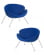 Кресло дизайнерское DOBRIN EMILY (синяя ткань AF6, хромированная сталь) 2 шт_3636870