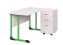 Стол учителя с тумбой 1350х650 Зеленый/Серый_3680889