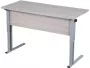 Парта двухместная (рост 3-7) с прямыми углами Ясень Шимо светлый/Металл Серый_3682529
