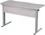 Парта двухместная (рост 6) эргономичная Ясень Шимо светлый/Металл Серый_3682539