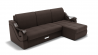 Диван Дубай-2 с оттоманкой угол левый/правый (ЗР) Цвет фасада: Коричневый; Тип: Левый/правый; Материал фасада: Металл/Велюр_801728