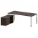 Стол рабочий руководителя с опорной тумбой левый METAL SYSTEM DIRECT БГ.СРТ-6.9 Л Венге Цаво_252270