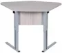 Парта двухместная (рост 6) с трапециевидной столешницей Дуб Вотан/Металл Серый_3682550