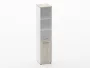 Шкаф 4 узкий верх стеклянная дверь, низ закрытый Deka 10.19.17Л Дуб Сантана светлый/Белый_91921